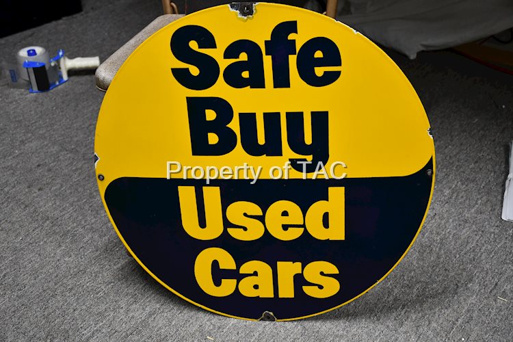 Safe Buy Used Cars Porcelain Sign