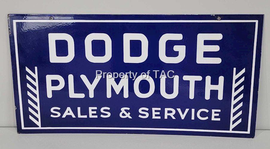 Dodge Plymouth Approved Service Porcelain Sign