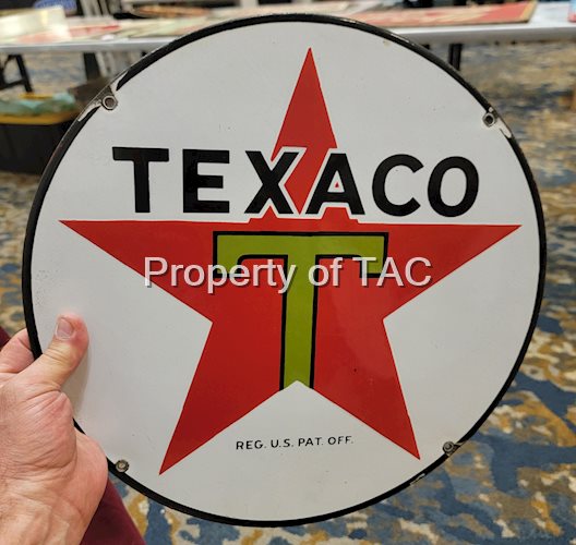 Texaco (black-T) Star Logo Porcelain Sign