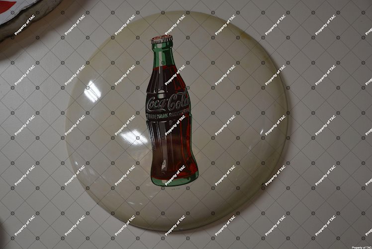 (Coca-Cola) w/bottle Button sign