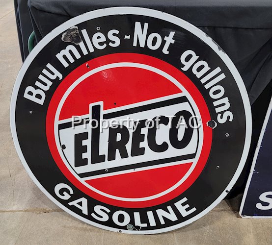 Elerco "Buy Miles Not Gallons" Gasoline Porcelain Sign