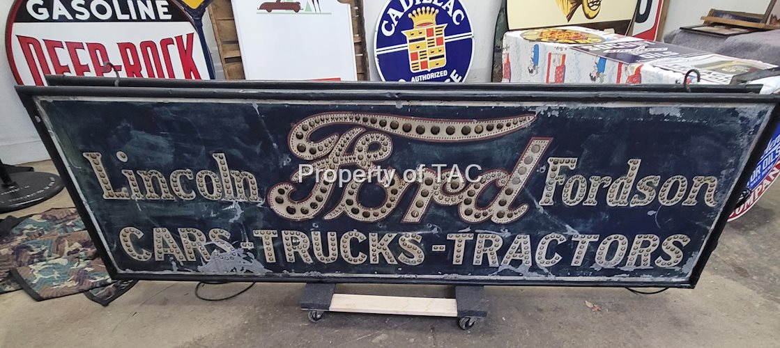 Ford Lincoln Fordson Cars Trucks Tractors Smaltz Internally Lighted Punched Tin Sgin