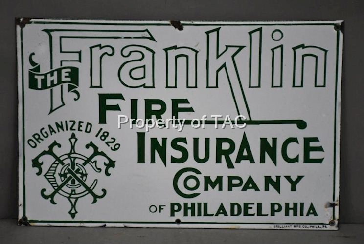 The Franklin Fire Insurance Company Porcelain Sign