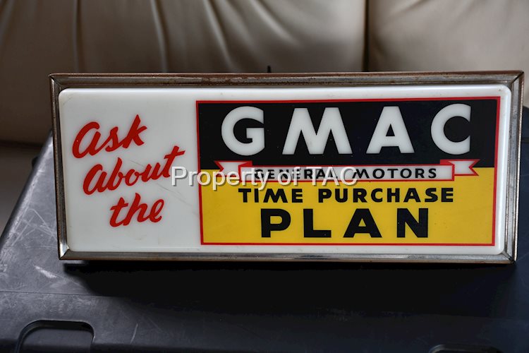 Ask About the GMAC General Motors Time Purchase Plan Lighted Plastic Sign