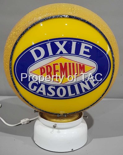 Dixie Premium Gasoline 13.25" Single Lens in Yellow Ripple Body