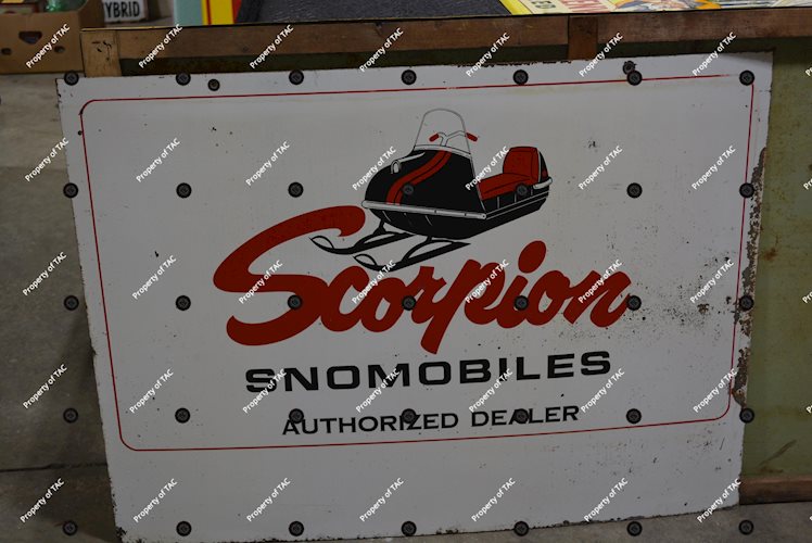 Scorpion Snowmobiles Authorized Dealer w/logo Metal Sign