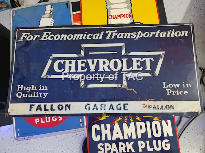 Chevrolet "for Economical Transportation" Metal Tacker Sign