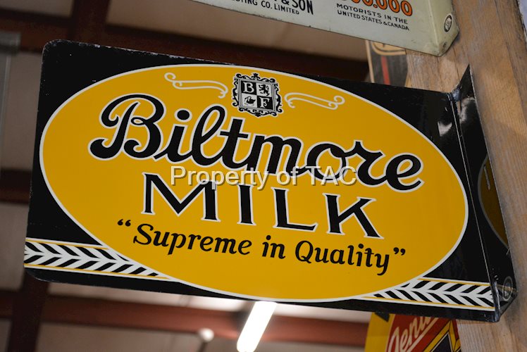 Biltmore Milk w/Logo Metal Flange Sign