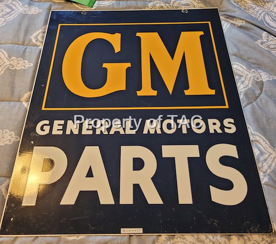 GM General Motors Parts Double Sided Porcelain Sign