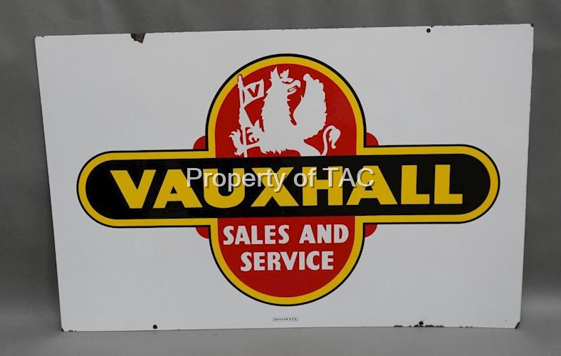 Vauxhall Sales & Service w/Logo Porcelain Sign