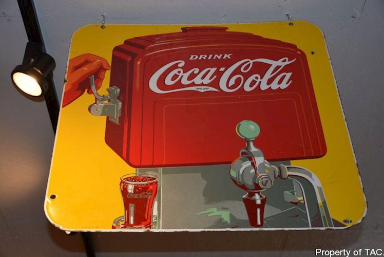 Drink Coca-Cola w/fountain dispenser sign