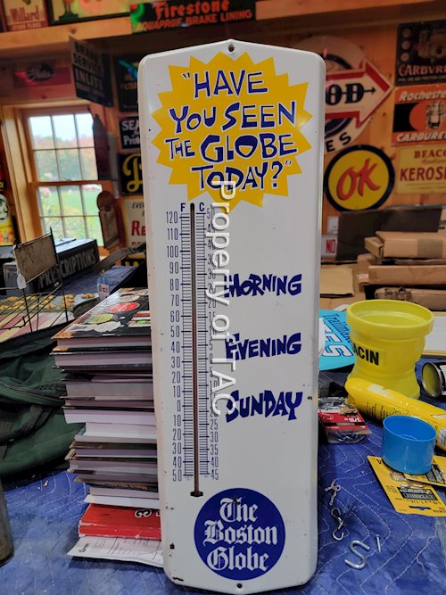 The Boston Globe Metal Thermometer