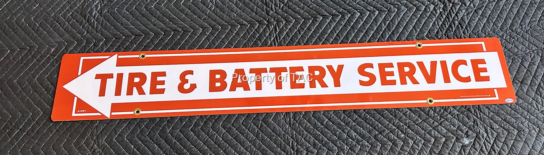 Tires & Battery Service Double Sided Metal Sign (Firestone)