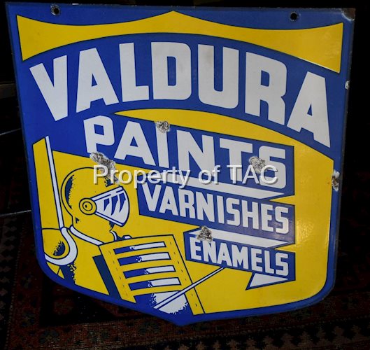 Valdura Paints Varnishes Enamels w/Logo Porcelain Sign