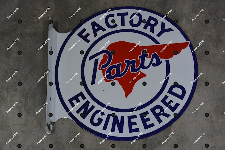 (Pontiac) Factory Engineered Parts w/Full Feather Logo Porcelain Sign