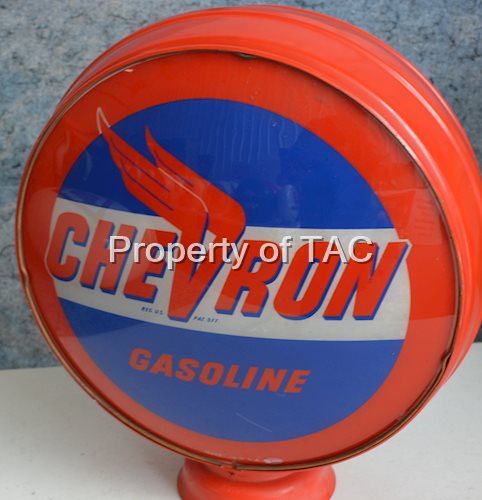 Chevron Gasoline w/Wing Logo 15" (blue) Single Globe Lens
