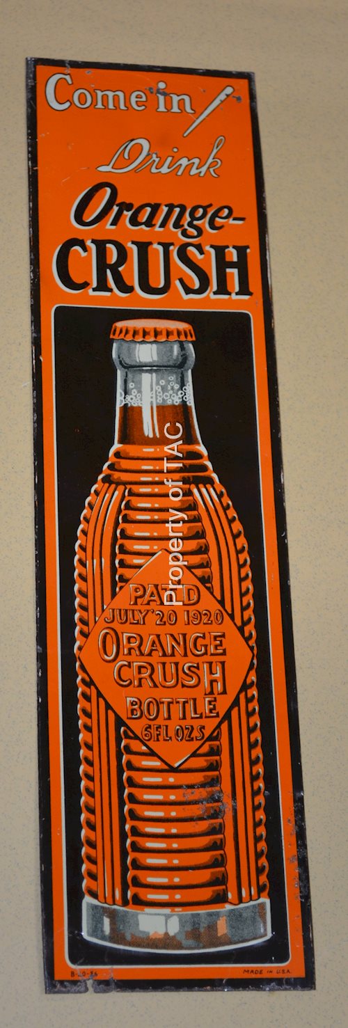 Come in! Drink Orange-Crush w/Bottle Metal Door Push