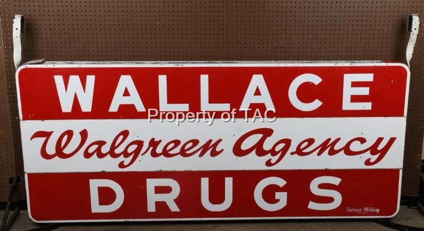 Walgreen Agency "Wallace Drugs" Porcelain Sign