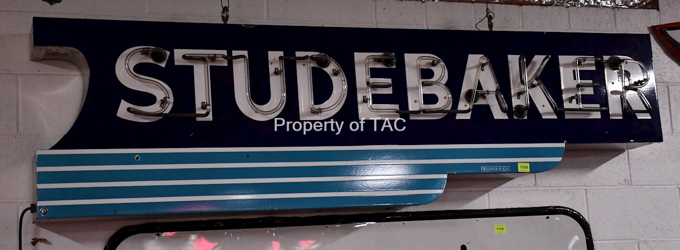 STUDEBAKER SINGLE-SIDED PORCELAIN DIECUT NEON SIGN