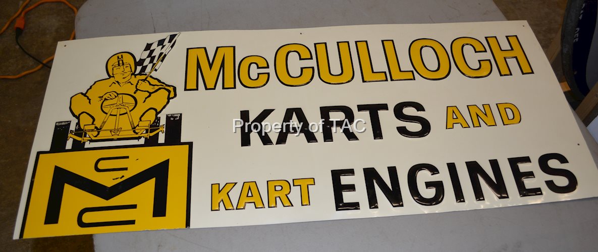 McCulloch Karts and Karts Engine w/Logo Metal Sign