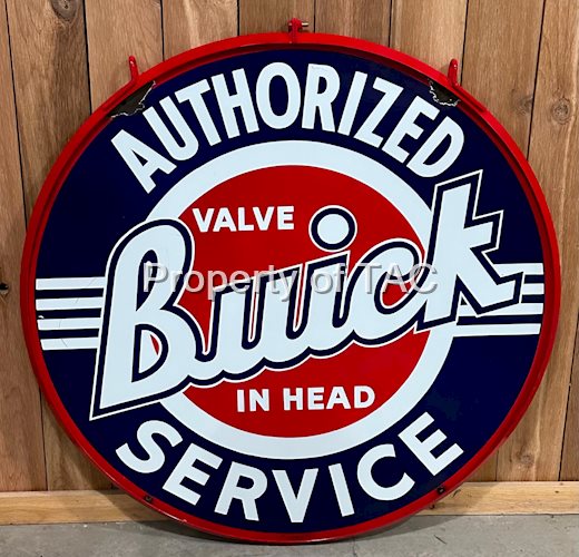 Buick Valve-in-Head Authorized Service Porcelain Sign (TAC)
