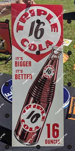 Triple Cola 16 Oz Embossed Tin Sign