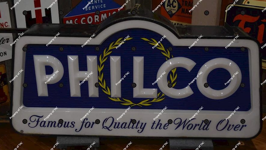 Philco Famous for Quality the World Over" Plastic Lighted sign"