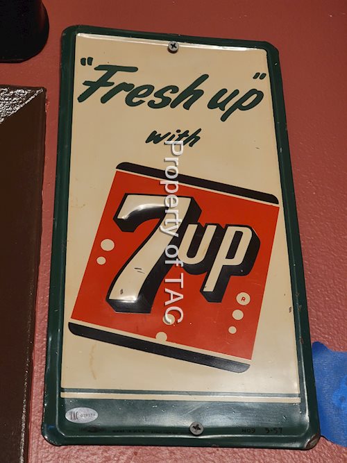 "Fresh Up" with 7up Metal Sign