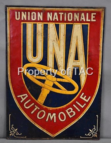 Union Nationale Automobile w/Steering Wheel Logo Metal Sign