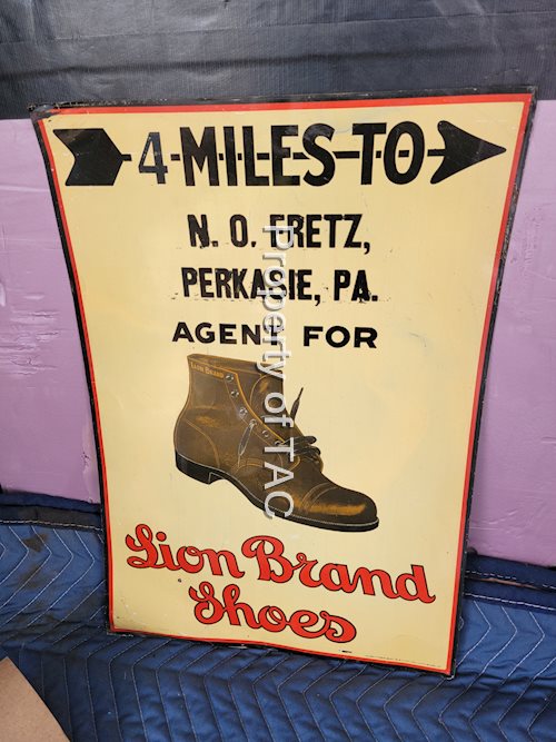 Lion Brand Shoes w/Image Metal Sign