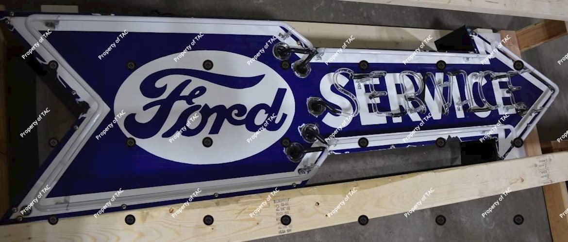 Ford Service Neon Porcelain Arrow Sign (rare version)