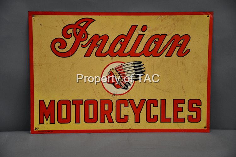 Indian Motorcycle w/Logo Metal Sign