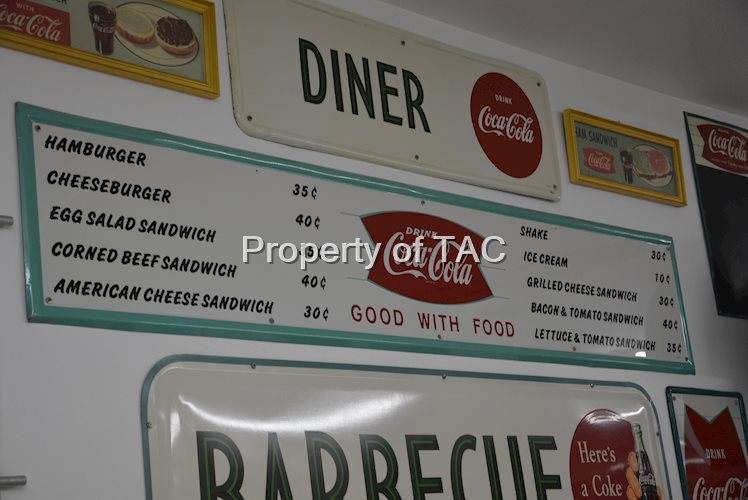 Coca-Cola Good with Food Menu Board with fishtail logo