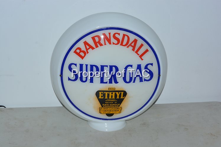Barnsdall Super-Gas w/Ethyl Logo 13.5"D. Globe Lens