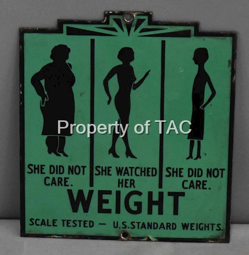 (Scales) Weight Porcelain Sign