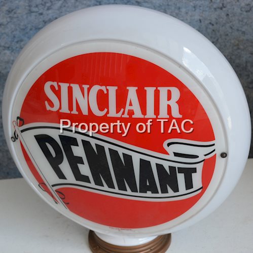Sinclair w/Pennant touching the pole 13.5" Single Globe Lens