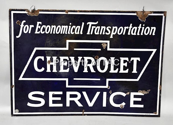 RARE Chevrolet "for Economical Transportation" Porcelain Sign
