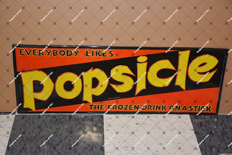 Popsicle The Frozen Drink on a Stick" sign"