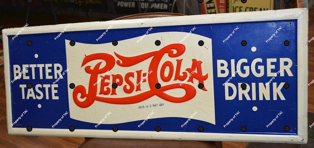 Pepsi:Cola Better Taste-Bigger Drink" Metal Sign"