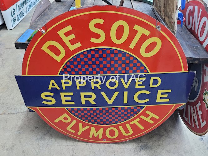 DeSoto Plymouth Approved Service Porcelain Sign