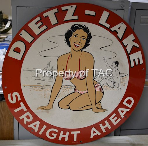 Dietz-Lake Straight Ahead w/Bathing Beauty Metal Sign