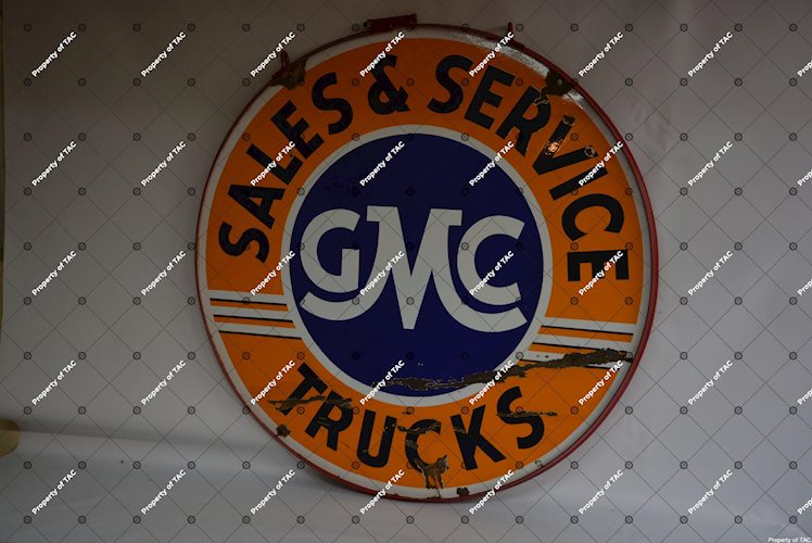 GMC Trucks Sales & Service porcelain sign