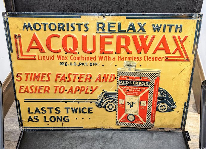 Lacquerwax Embossed Tin Sign