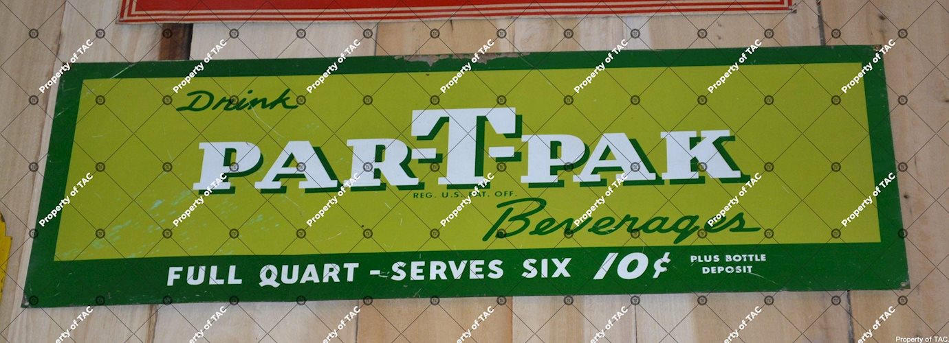 Drink Par-T-Pak Beverages sign