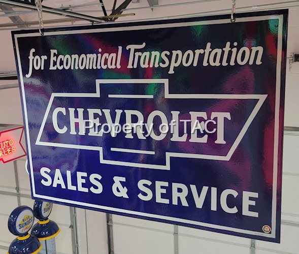 Chevrolet Sales & Service Porcelain Sign