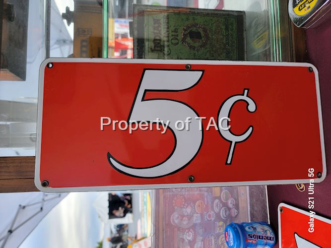 (Dr. Pepper) 5¢ Porcelain Sign
