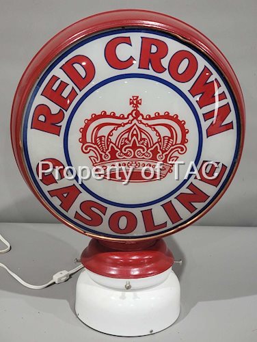Red Crown Gasoline w/Crown Logo 15"D. Globe Lens
