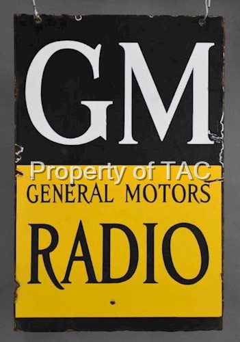 GM General Radio Porcelain Sign