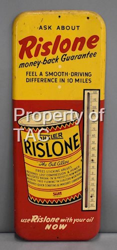 Rislone Money Back Guarantee Metal Thermometer