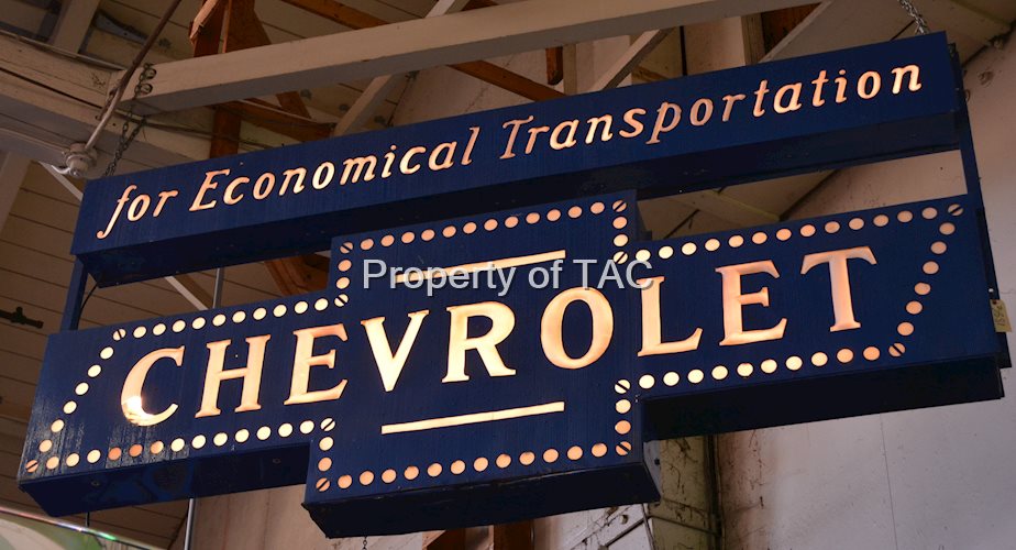 (Chevrolet) for Economical Transportation Metal Milk Glass Sign